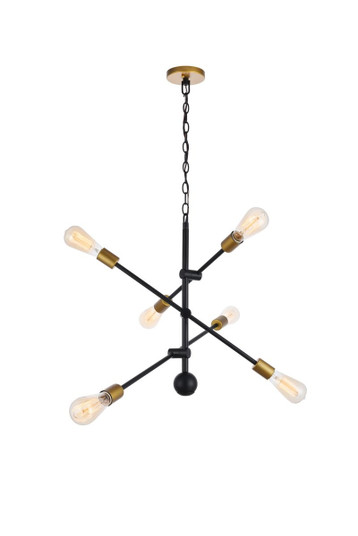 Axel Six Light Pendant in black (173|LD8006D29BK)