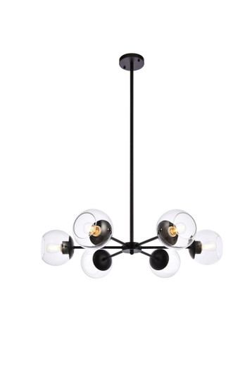 Briggs Six Light Pendant in black (173|LD644D30BK)