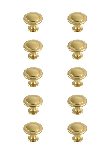 Logyn Knob Multipack (Set of 10) in Brushed Gold (173|KB2005-GD-10PK)