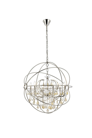 Geneva Six Light Chandelier in Polished Nickel (173|1130D32PN-GT/RC)