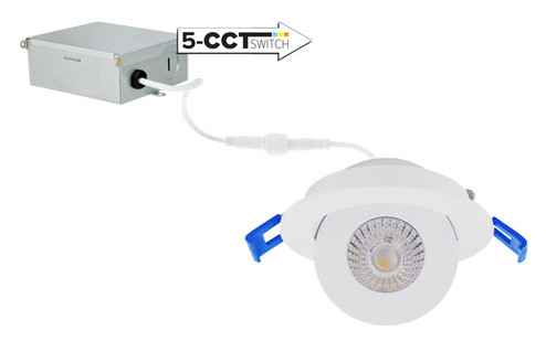 3'' LED Adjstbl Eyeball 6W 450Lm 5Cct in All White (507|ERT317CT5W)