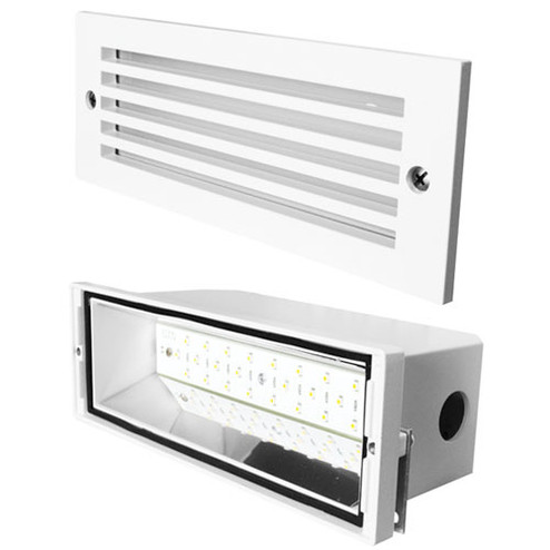 Die Cast LED Step Light Grill Face Plte in All White (507|ELST82W)