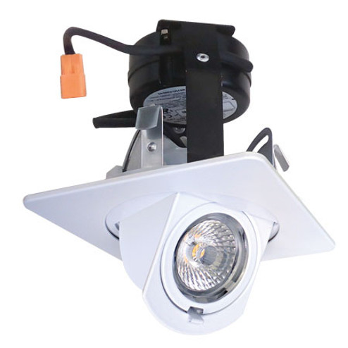 4'' LED Sqr Adjstbl 0-90Deg 840Lmn Dim 3K in All White (507|EL44730W)