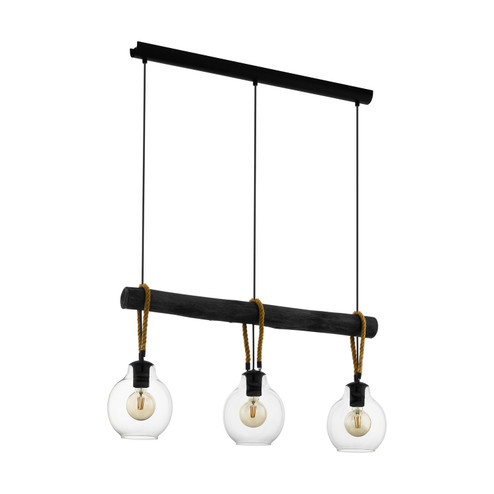 Roding Three Light Pendant in Structured Black (217|43618A)