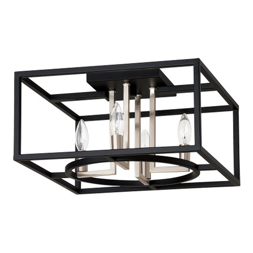 Mundazo Four Light Ceiling Mount in Black and Brushed nickel (217|204607A)