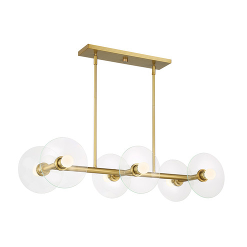 Litto Six Light Island Pendant in Brushed Gold (43|D294C-IS-BG)