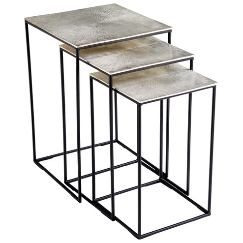 Nesting Tables in Raw Nickel And Black (208|09717)
