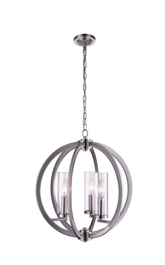 Elton Three Light Chandelier in Satin Nickel (401|9951P16-3-606)