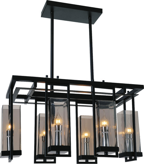 Vanna Six Light Chandelier in Black (401|9858P27-6-RC-101)