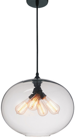 Glass Four Light Pendant in Black (401|5553P16-Clear)