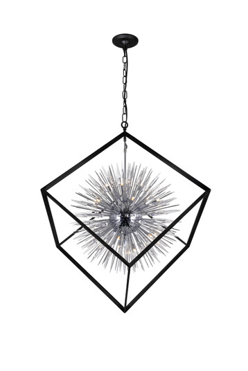 Starburst 20 Light Chandelier in Chrome & Black (401|1178P44-20-601)