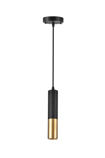 Anem One Light Mini Pendant in Matte Black & Satin Gold (401|1015P2-1-129)