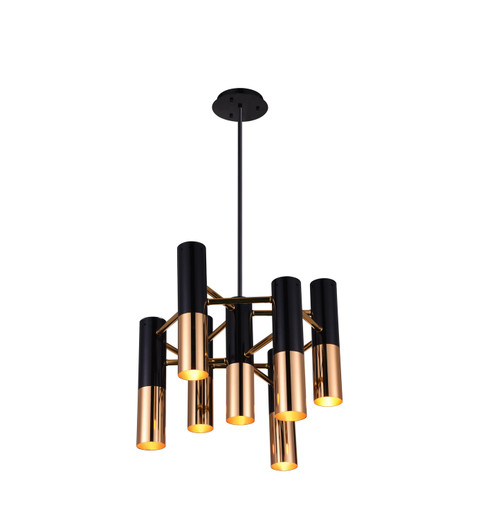 Anem Seven Light Chandelier in Matte Black & Satin Gold (401|1015P17-7-129)