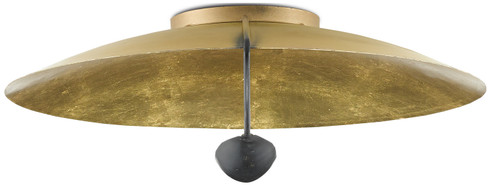 Pinders Two Light Flush Mount in Contemporary Gold Leaf/French Black (142|9999-0049)