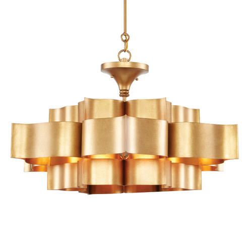 Grand Six Light Chandelier in Antique Gold Leaf (142|9494)