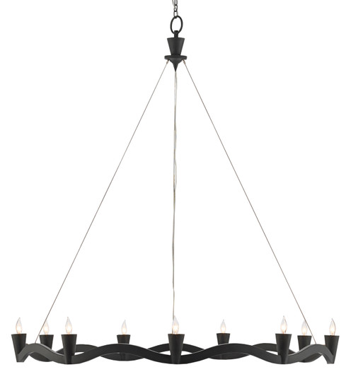 Serpentina Nine Light Chandelier in Antique Black (142|9000-0461)