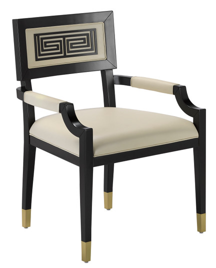 Barry Goralnick Chair in Caviar Black/Brushed Brass/Milk (142|7000-0322)