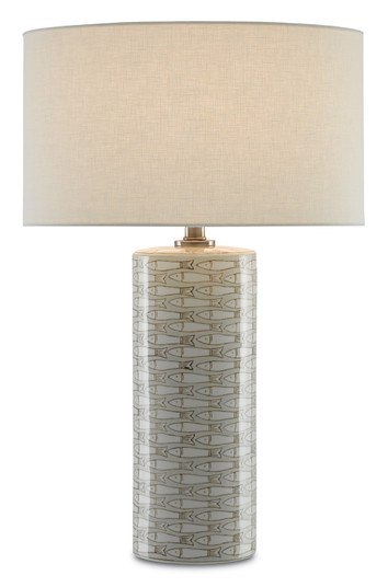 Fisch One Light Table Lamp in Gray/White/Antique Nickel (142|6000-0283)