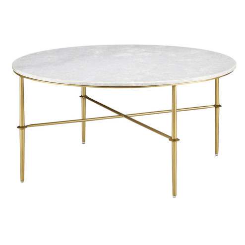 Kira Cocktail Table in White/Antique Brass (142|4000-0145)