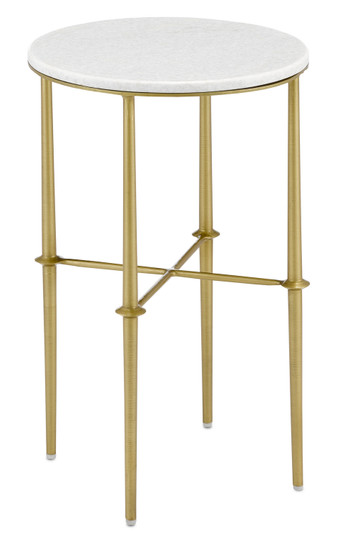 Kira Accent Table in Brass/White (142|3000-0182)