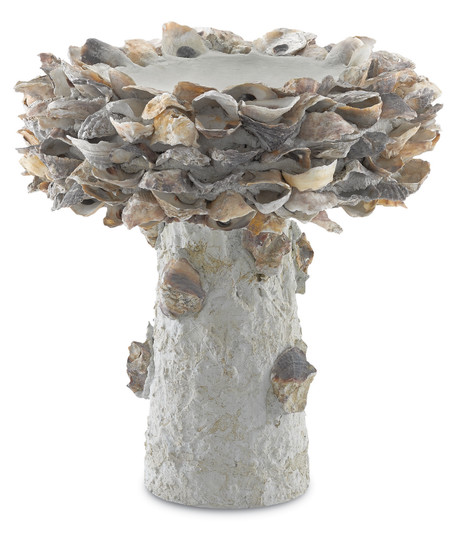 Oyster Shell Bird Bath in Portland/Natural (142|1200-0052)