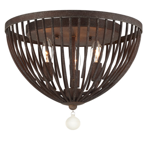 Duval Three Light Flush Mount in Forged Bronze (60|DUV-620-FB)