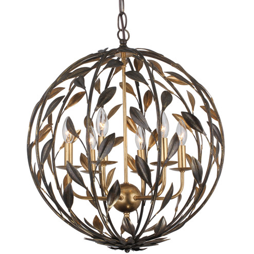 Broche Six Light Chandelier in English Bronze / Antique Gold (60|506-EB-GA)