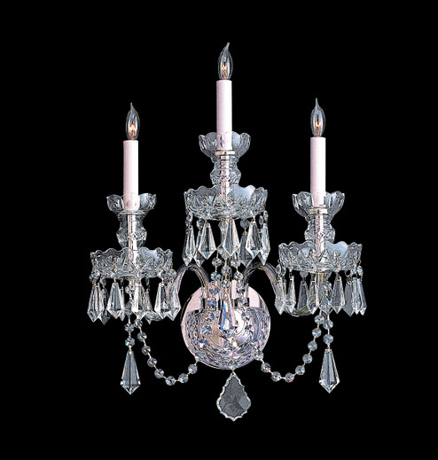 Traditional Crystal Three Light Wall Sconce in Polished Chrome (60|5023-CH-CL-MWP)