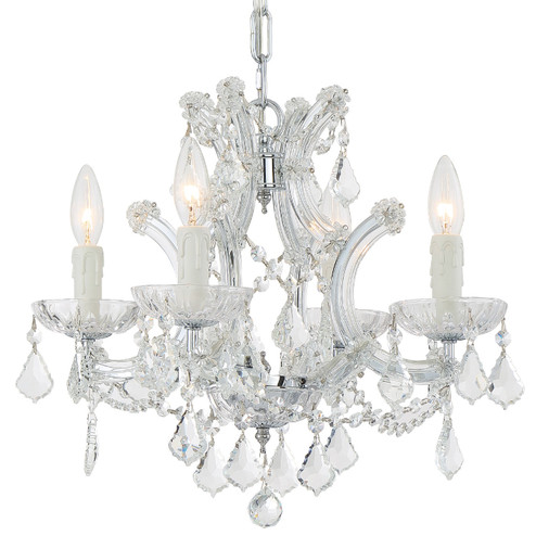 Maria Theresa Four Light Mini Chandelier in Polished Chrome (60|4474-CH-CL-I)