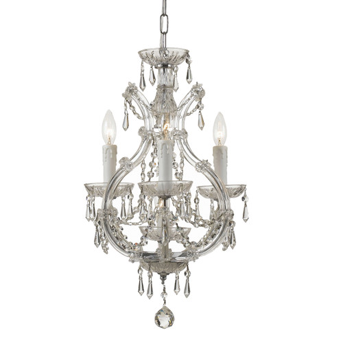 Maria Theresa Four Light Mini Chandelier in Polished Chrome (60|4473-CH-CL-S)
