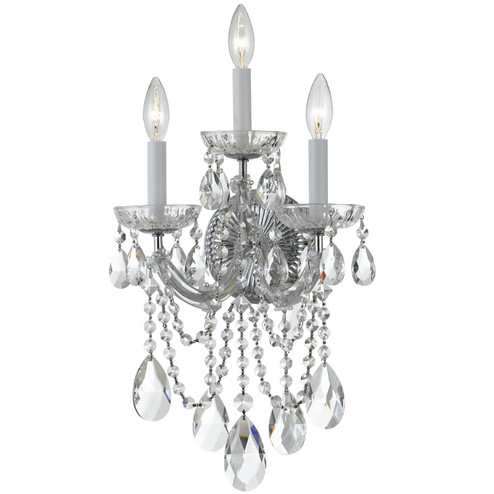 Maria Theresa Three Light Wall Sconce in Polished Chrome (60|4423-CH-CL-MWP)