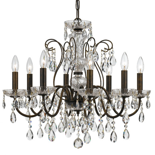 Butler Eight Light Chandelier in English Bronze (60|3028-EB-CL-SAQ)