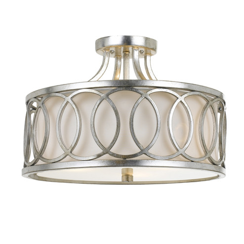 Graham Three Light Semi Flush Mount in Antique Silver (60|285-SA)