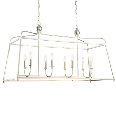 Sylvan Eight Light Chandelier in Polished Nickel (60|2249-PN_NOSHADE)