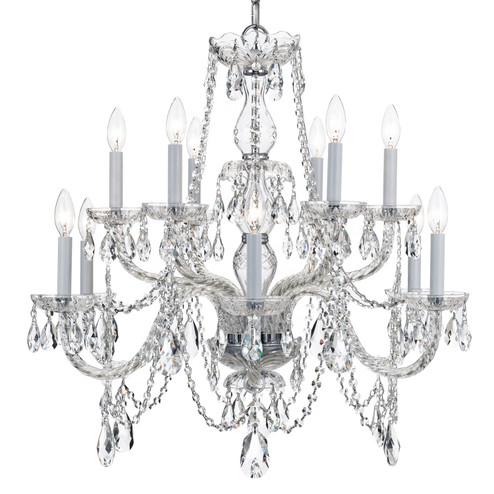 Traditional Crystal 12 Light Chandelier in Polished Chrome (60|1135-CH-CL-I)