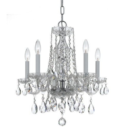 Traditional Crystal Five Light Mini Chandelier in Polished Chrome (60|1061-CH-CL-MWP)