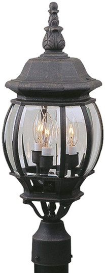 French Style Three Light Post Mount in Textured Black (46|Z335-TB)