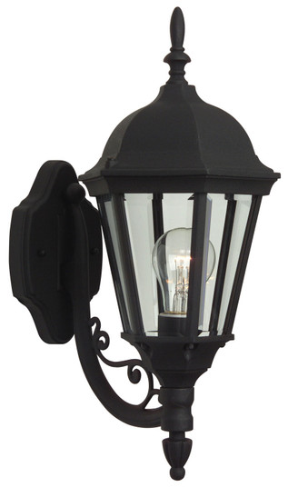 Leaded Straight Glass Cast One Light Wall Mount in Textured Black (46|Z317-TB)