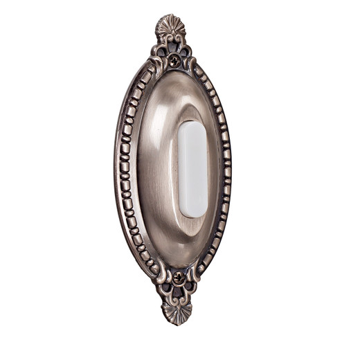 Designer Surface Mount Buttons Surface Mount Oval Ornate Lighted Push Button in Antique Pewter (46|BSOO-AP)