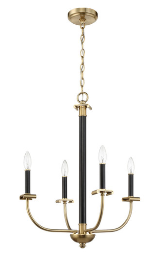 Stanza Four Light Chandelier in Flat Black/Satin Brass (46|54824-FBSB)