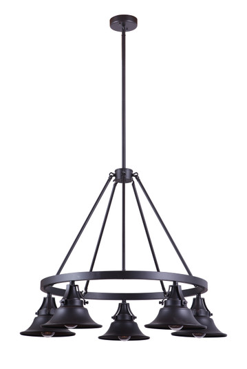 Union Five Light Outdoor Chandelier in Oiled Bronze Gilded (46|54025-OBG)