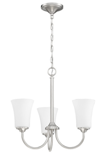 Gwyneth Three Light Chandelier in Brushed Polished Nickel (46|50423-BNK-WG)