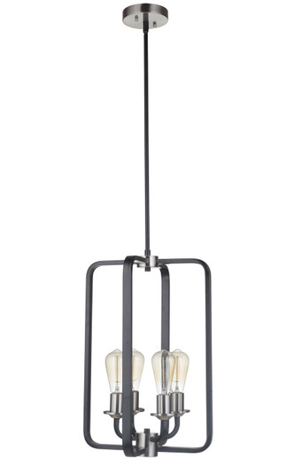 Randolph Four Light Foyer Pendant in Flat Black/Brushed Polished Nickel (46|50334-FBBNK)