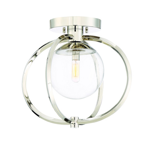 Piltz One Light Semi-Flush Mount in Polished Nickel (46|45551-PLN)