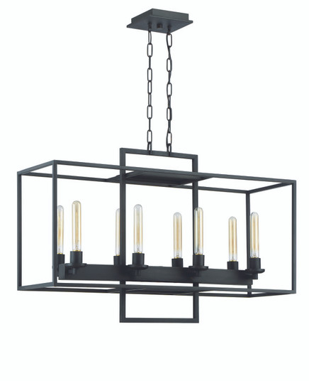 Cubic Eight Light Linear Chandelier in Aged Bronze Brushed (46|41528-ABZ)