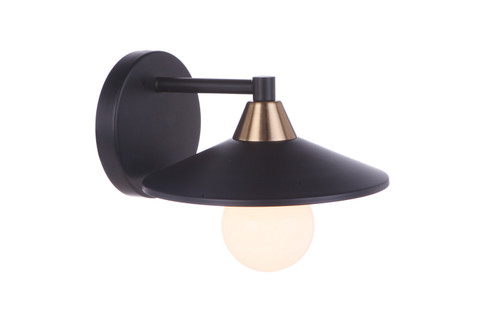 Isaac One Light Wall Sconce in Flat Black/Satin Brass (46|12508FBSB1)