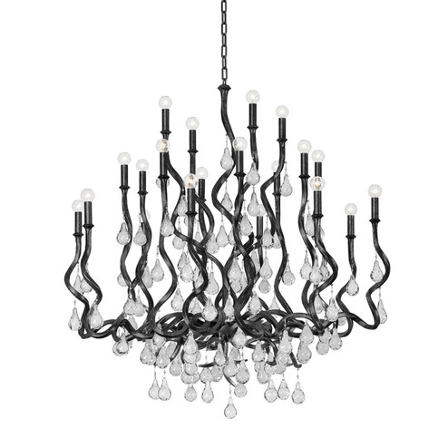 Aveline 20 Light Chandelier in Black Silver Leaf (68|414-48-BSL)