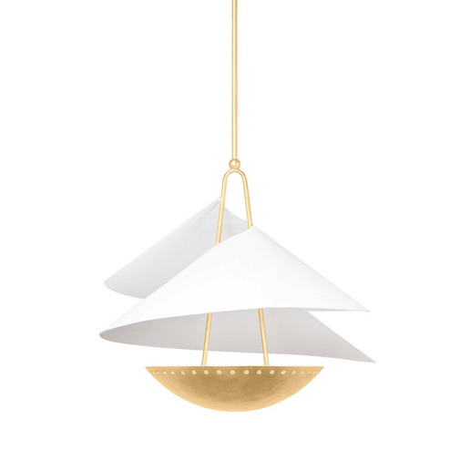 Carini Three Light Pendant in Vintage Gold Leaf/Gesso White (68|411-24-VGL/GSW)