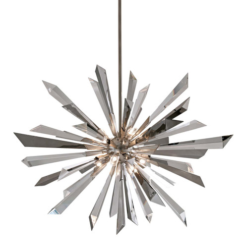 Inertia Eight Light Chandelier in Silver Leaf (68|140-48)