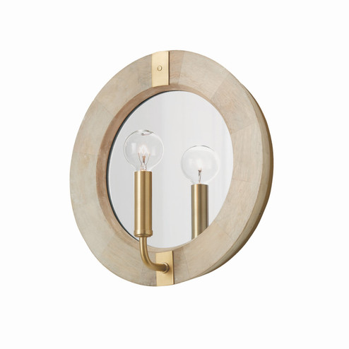 Finn One Light Wall Sconce in White Wash and Matte Brass (65|647311WS)